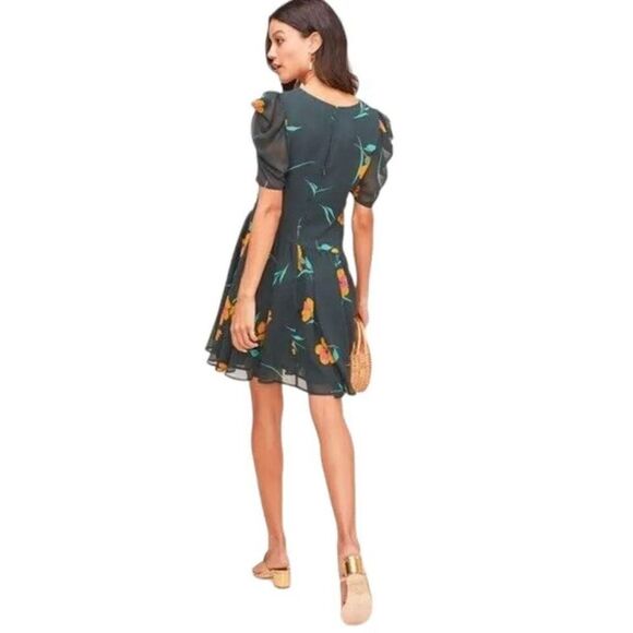 NWT ASTR the Label dark green floral dress asymmetrical size M - Picture 3 of 12